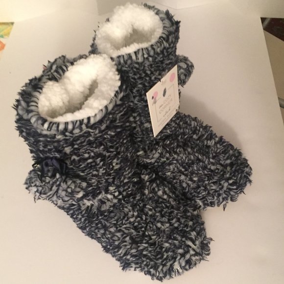 Sherpa Slipper Boot Size 6-7.5,8-9.5 Pink Blue Non-Slip Grips - Picture 2 of 8